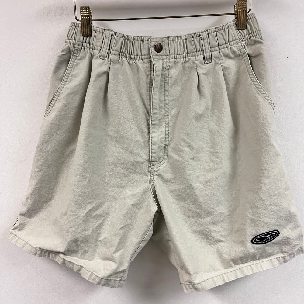 vintage 1990's Men's OP khaki pleat front elastic waist board shorts large